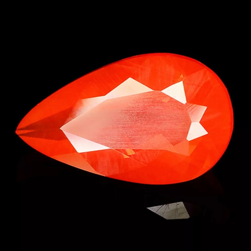 1.16 Ctw Pear cut 10x6mm AAA Mexican Pigeon Blood Red Fire Opal